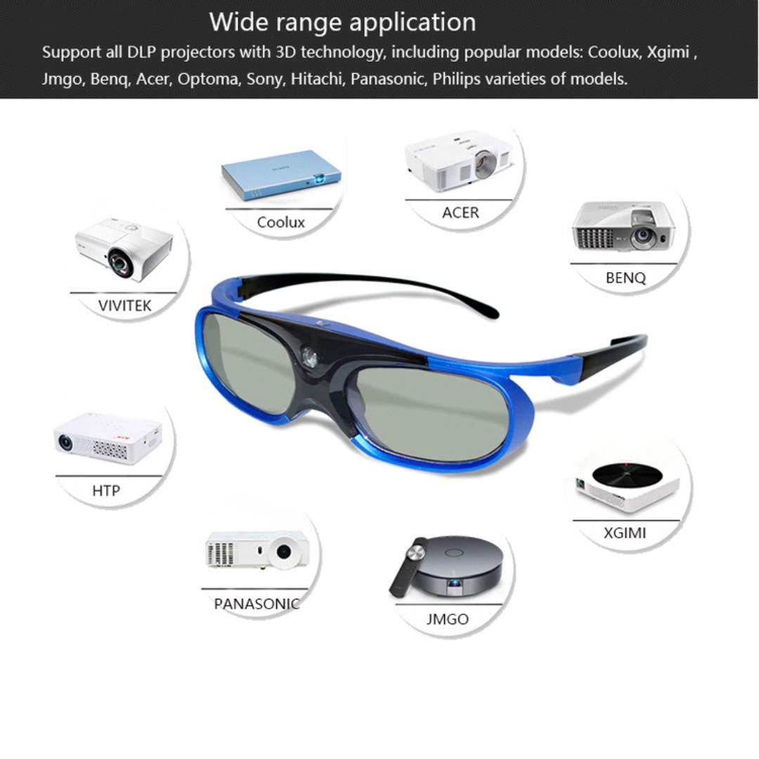 New Latest Universal Active Shutter 3D Glasses 3D Rechargeable Glasses