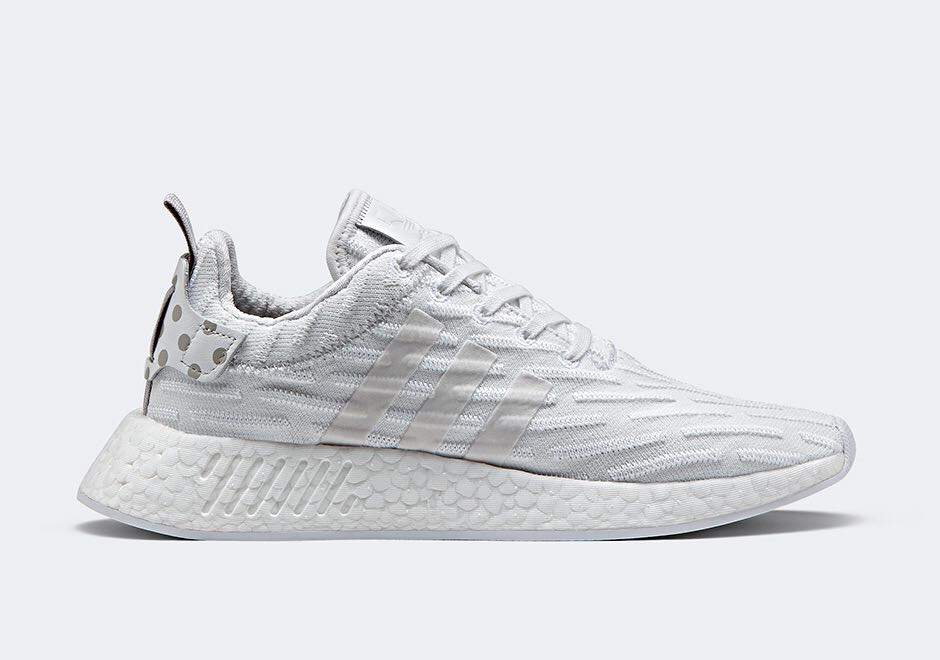 Adidas NMD R2 W in White and Grey Polka Dots, Women's Fashion, Shoes,  Sneakers on Carousell