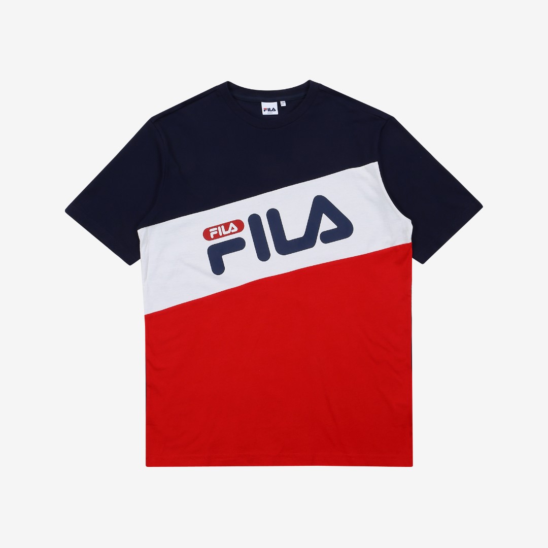 Authentic Fila Diagonal color T shirt From Seoul Men s Fashion Tops Sets Tshirts Polo Shirts on Carousell