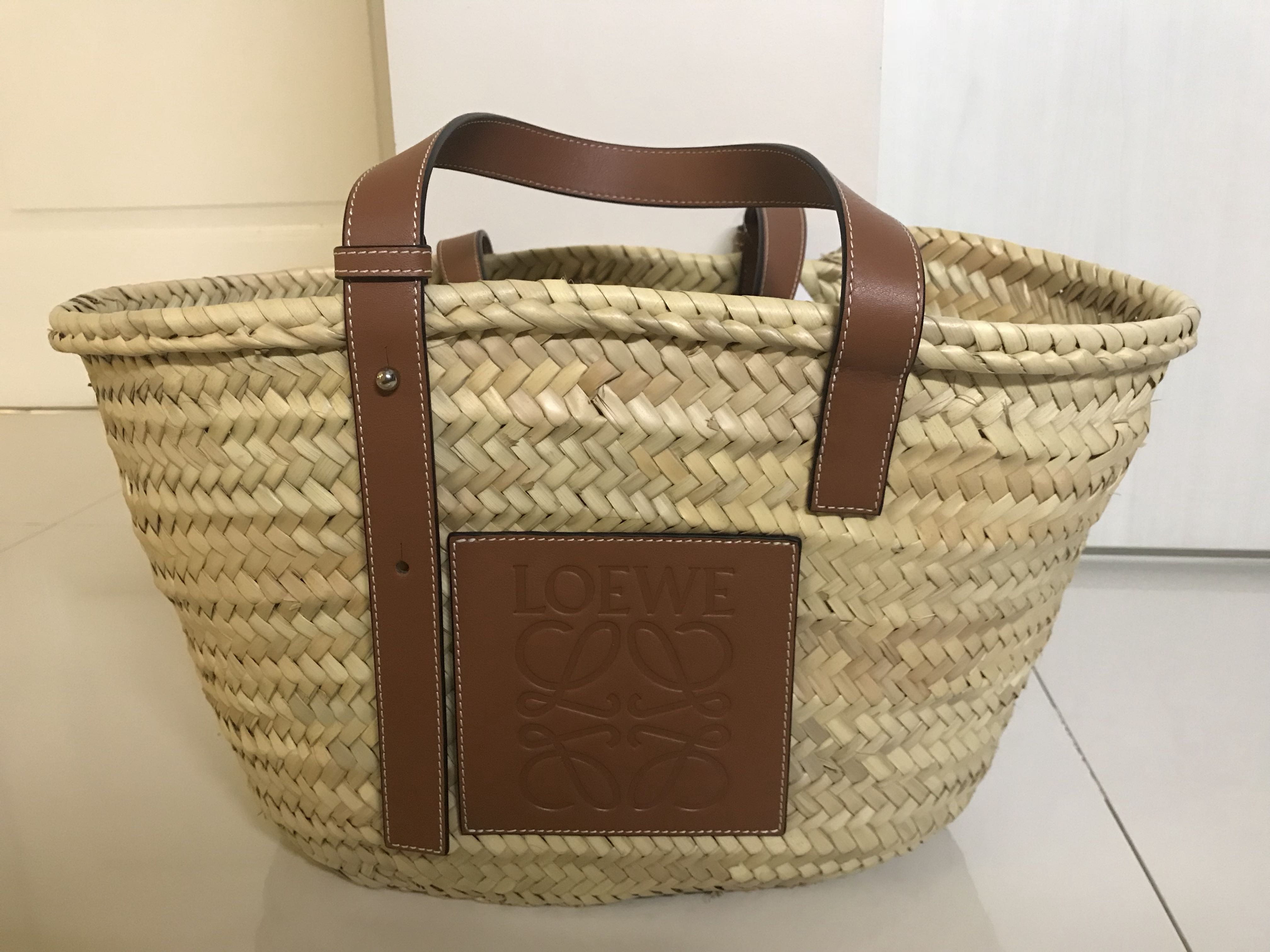 loewe raffia basket bag