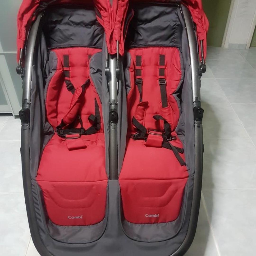 combi double stroller how to fold