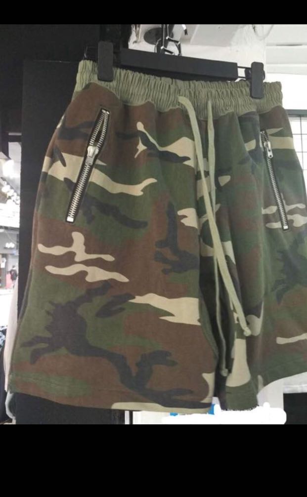 fear of god camo shorts