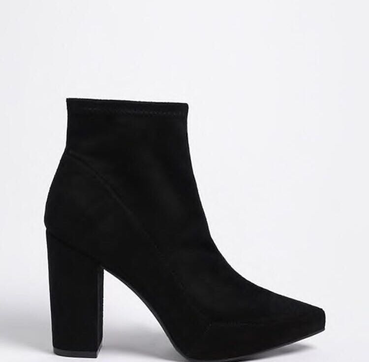 black suede ankle sock boots
