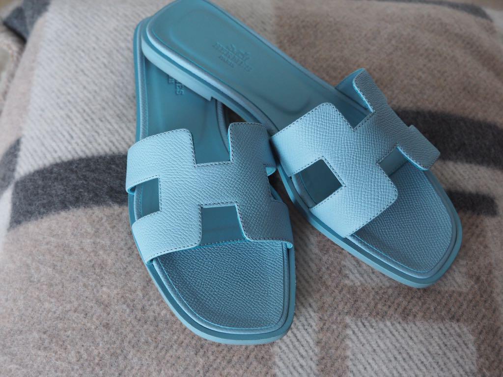 blue hermes sandals