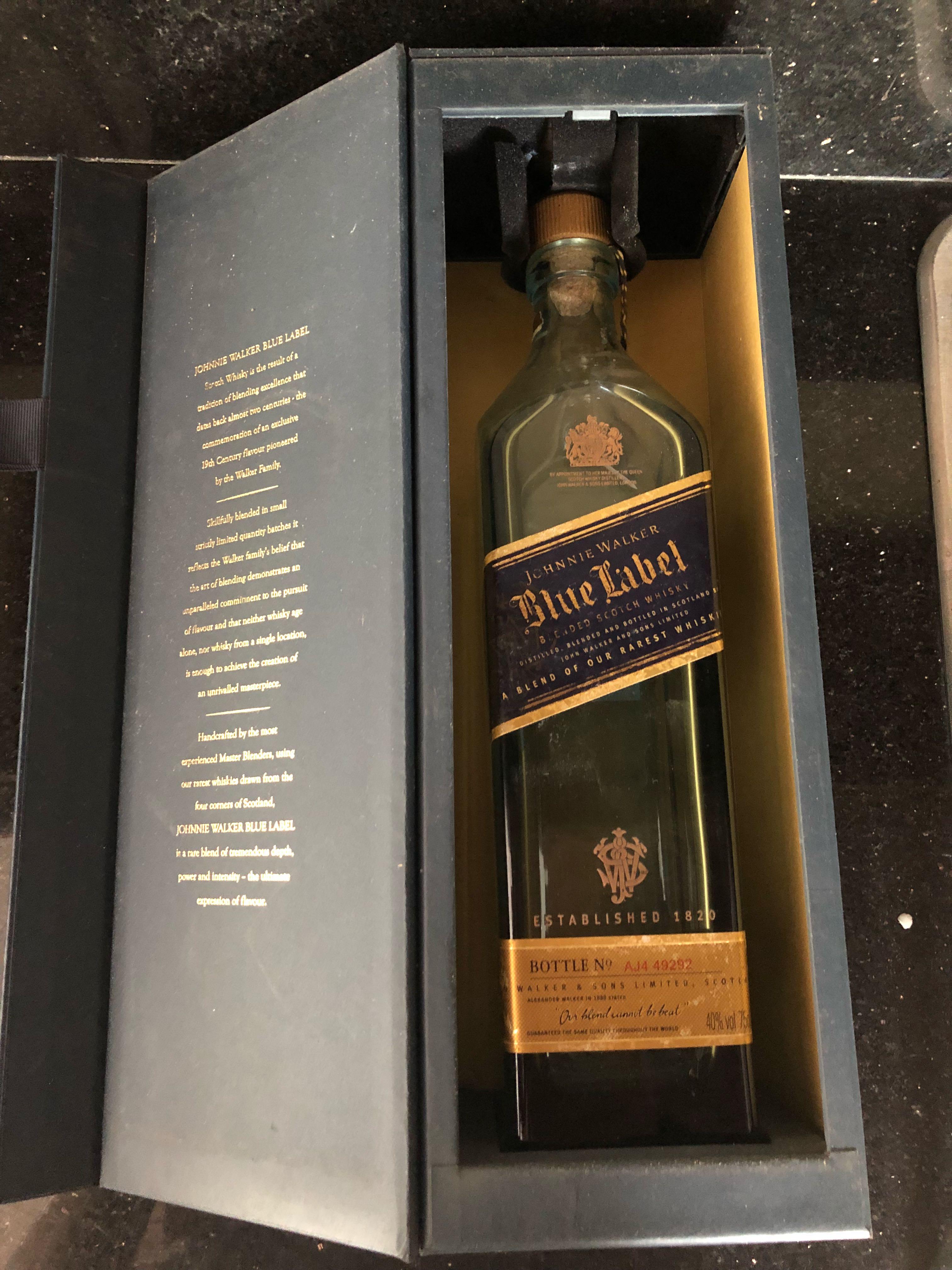 Johnnie Walker Blue Label empty bottle, Everything Else ...