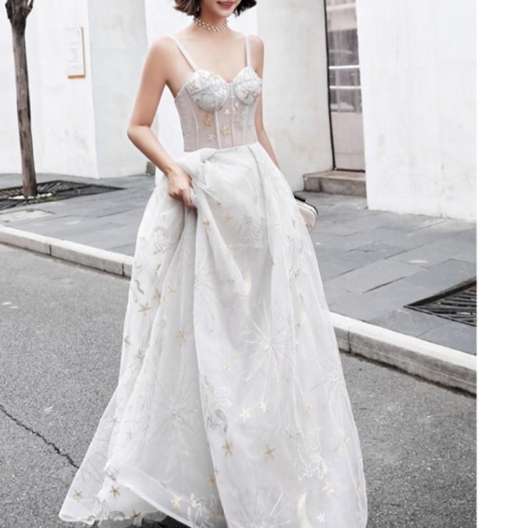 Ladies Embroidered Sheer Corset Bodice Gown L1815 Women S