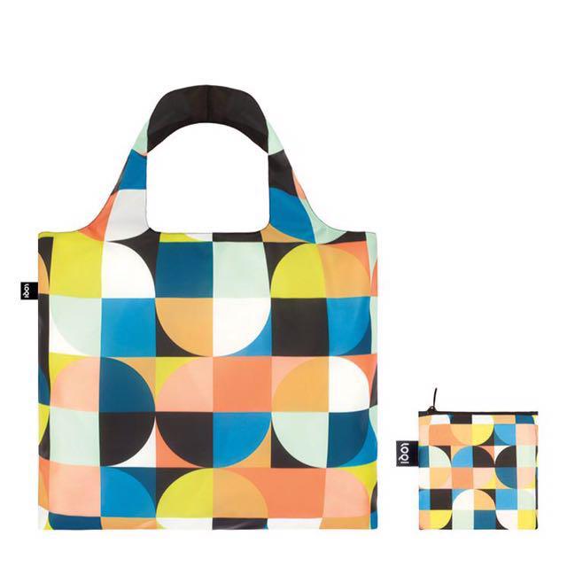 LOQI Grocery Shopping Reusable TOTE BAG Washable Folding AIRPORT AIRPLANE TRAVEL 