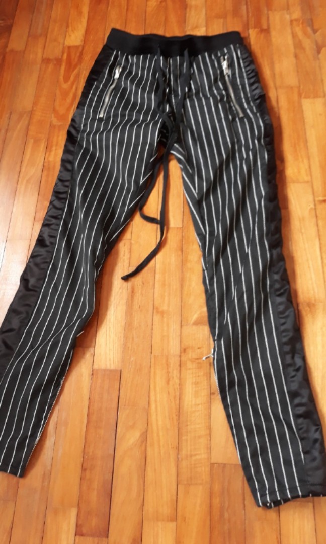pinstripe track pants