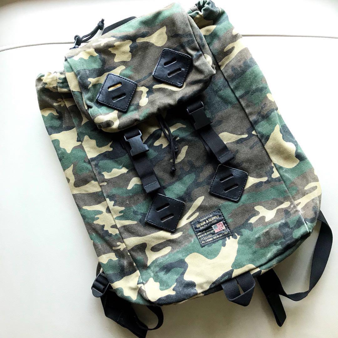 Ralph Lauren Denim Supply Camouflage Backpack, 男裝, 袋, 腰袋