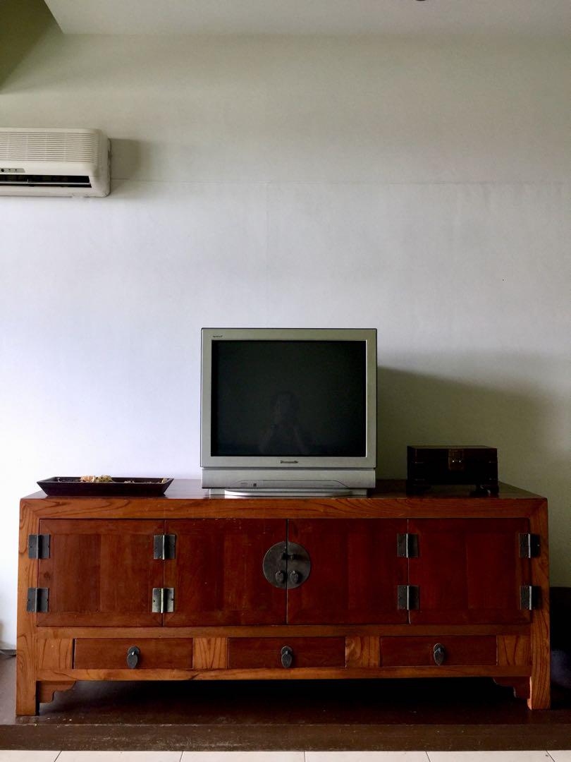 Rosewood TV Console, Furniture, Home Decor, Antiques on Carousell