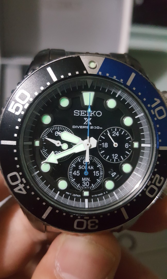 seiko men's ssc017 prospex analog japanese quartz solar stainless steel dive watch