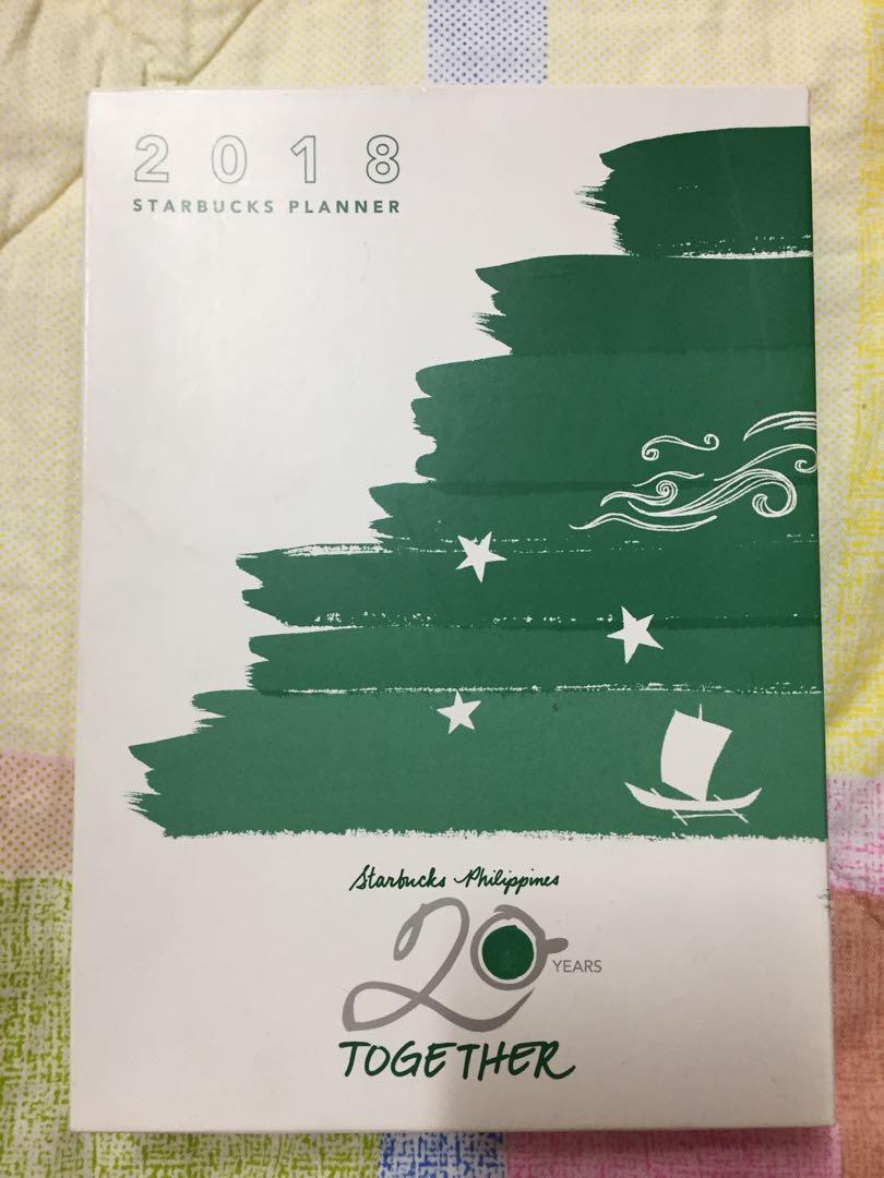 Starbucks 2018 Planner (Category: Stationery & School Supplies) located in Marilao. Submitted by gi_yan (Listing ID 181197517, Image 1). Description: Plastic removed, but packaging inside is intact Vinta Starbucks card still inside Coupons intact See photos..