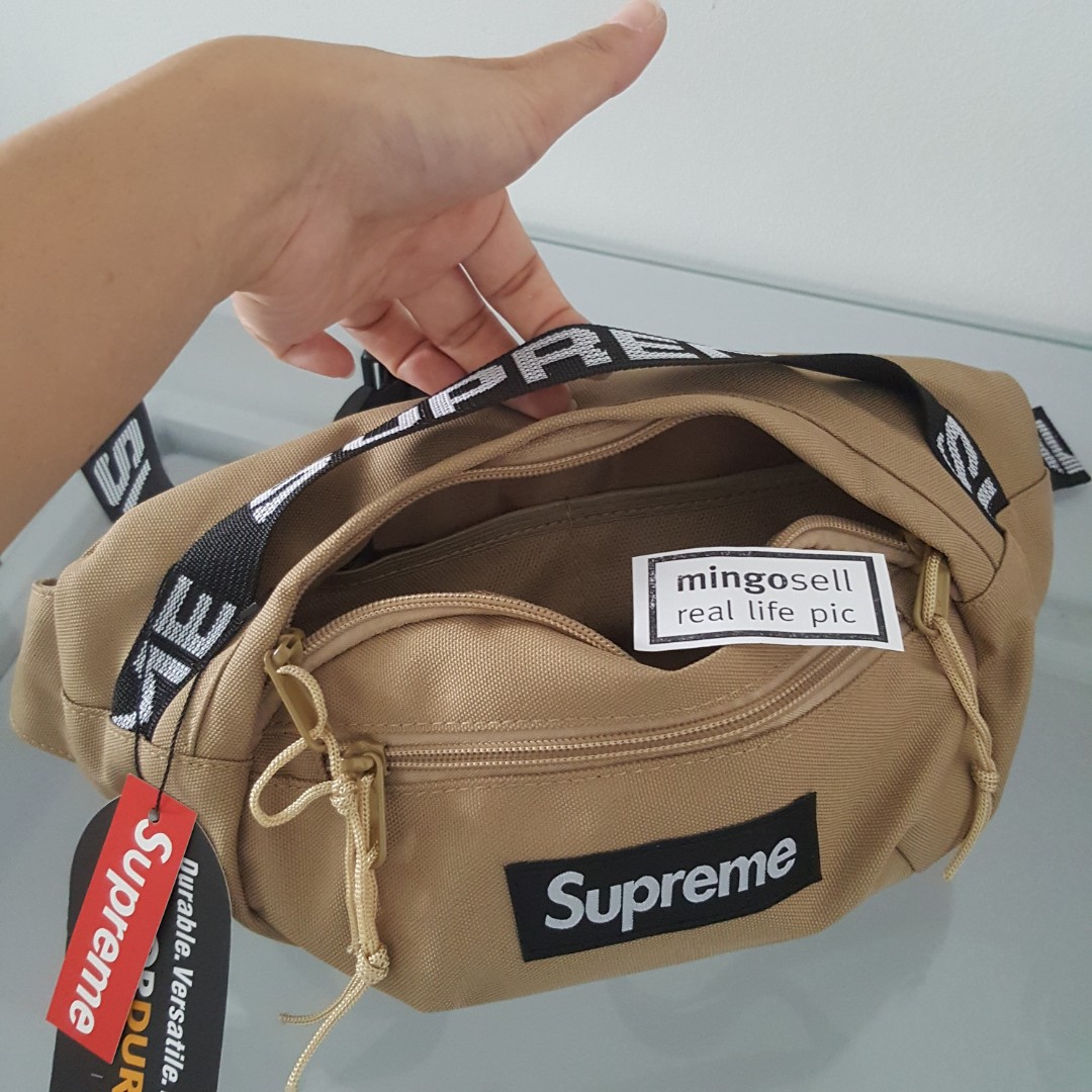 SUPREME Khaki Waist Pouch Waist Bag Men s Fashion Bags Sling Bags on Carousell
