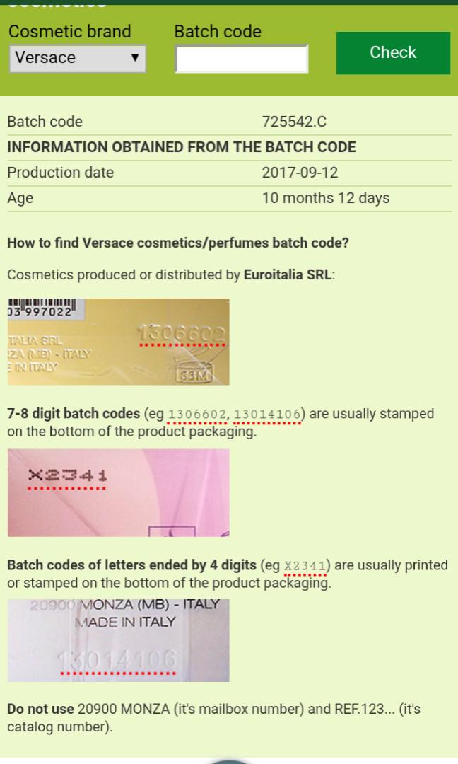 batch code versace eros