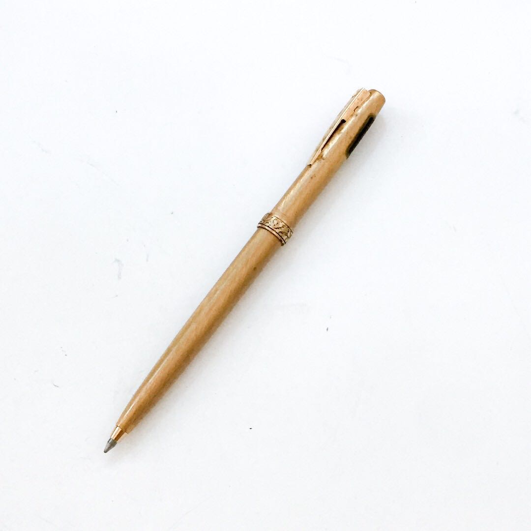vintage lady sheaffer brushed gold 630 fine ballpoint pen