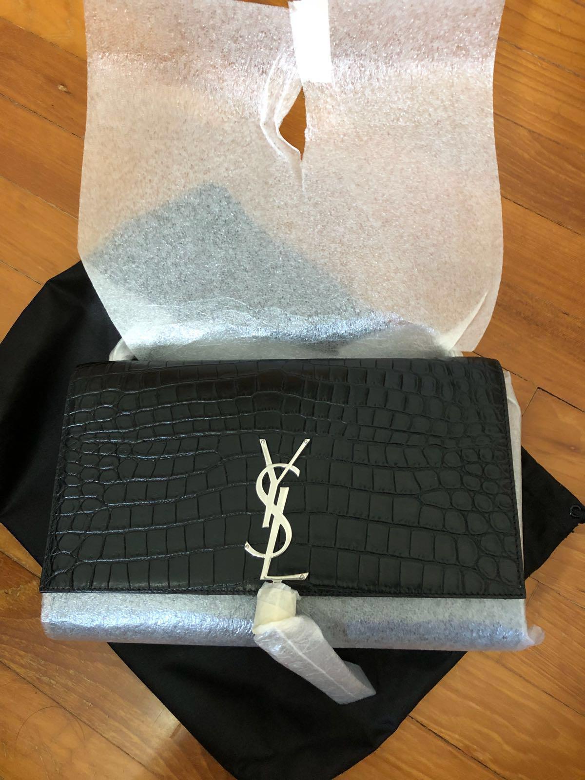 New Auth Saint Laurent YSL Kate Medium Black Leather Tassel