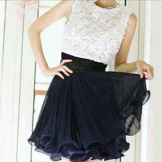 (RM 15 including postage to Semenanjung) Sleeveless 3D Rose Tops Flared Bottom Dress