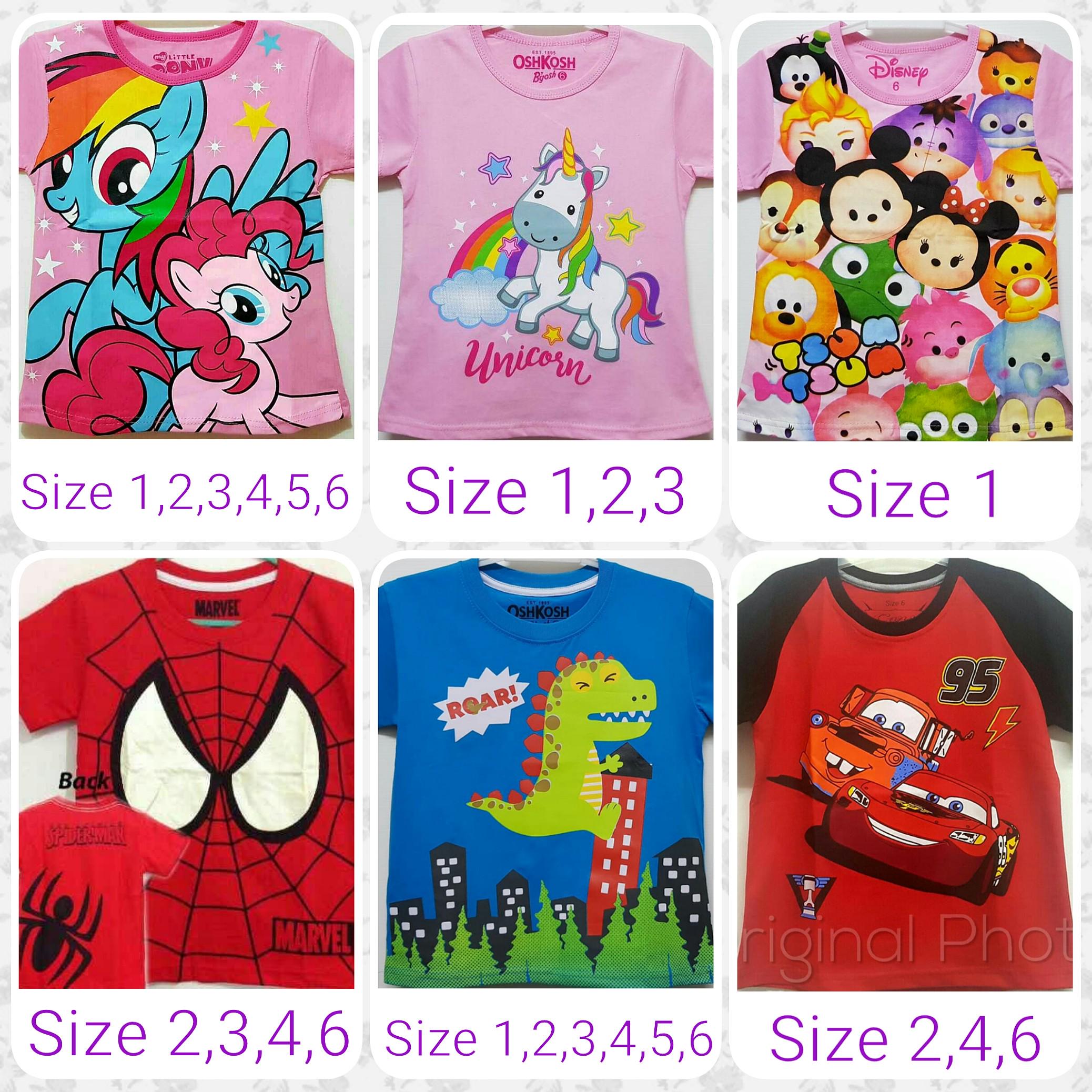 1for 6 Cars Mcqueen Dinosaur Spiderman Tsum Unicorn My Little Pony