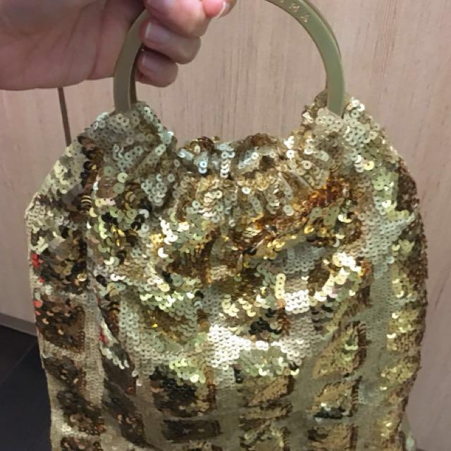 Gold sequin deals bag