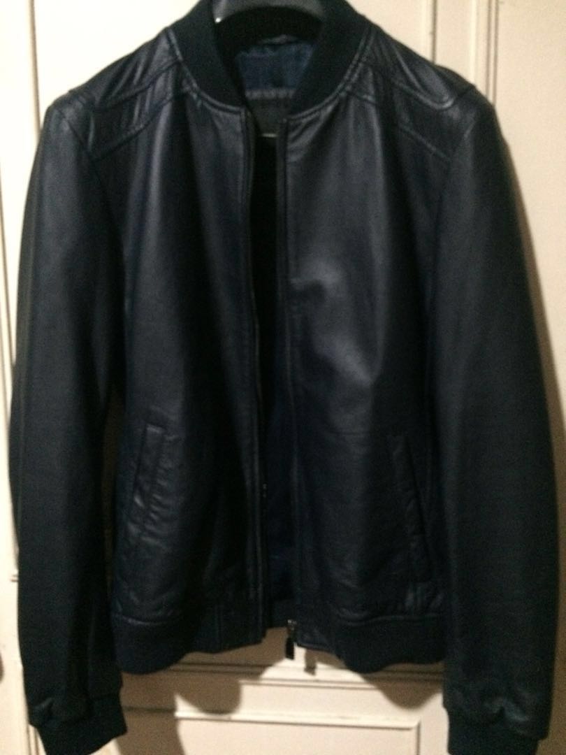 zara leather bomber jacket