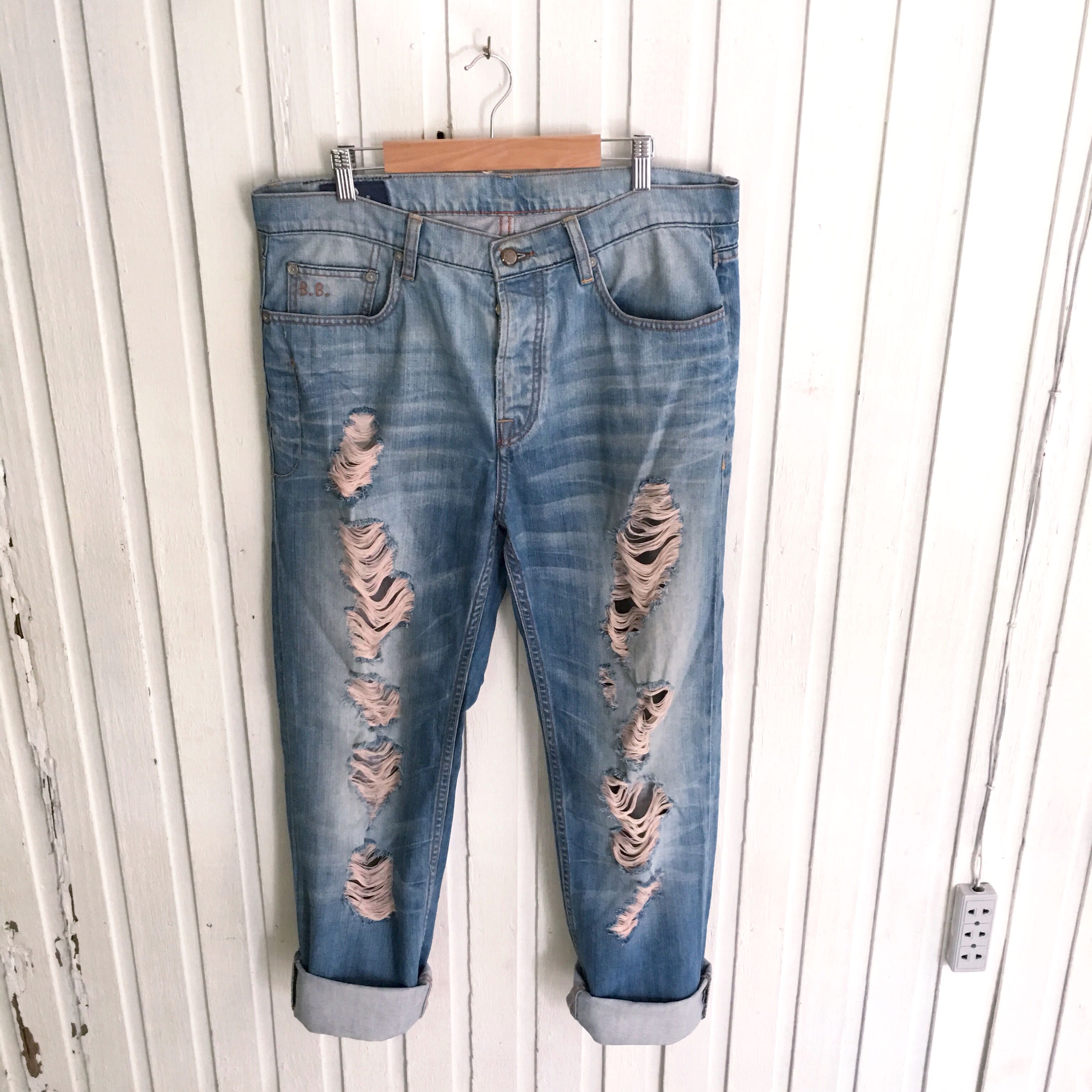 Blue Blood Brand Button Down Ripped Jeans Women S Fashion