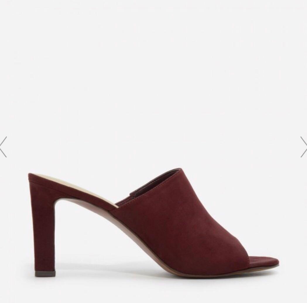 Burgundy mules cheap