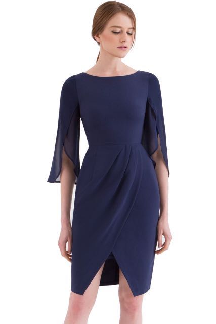 dark blue chiffon dress
