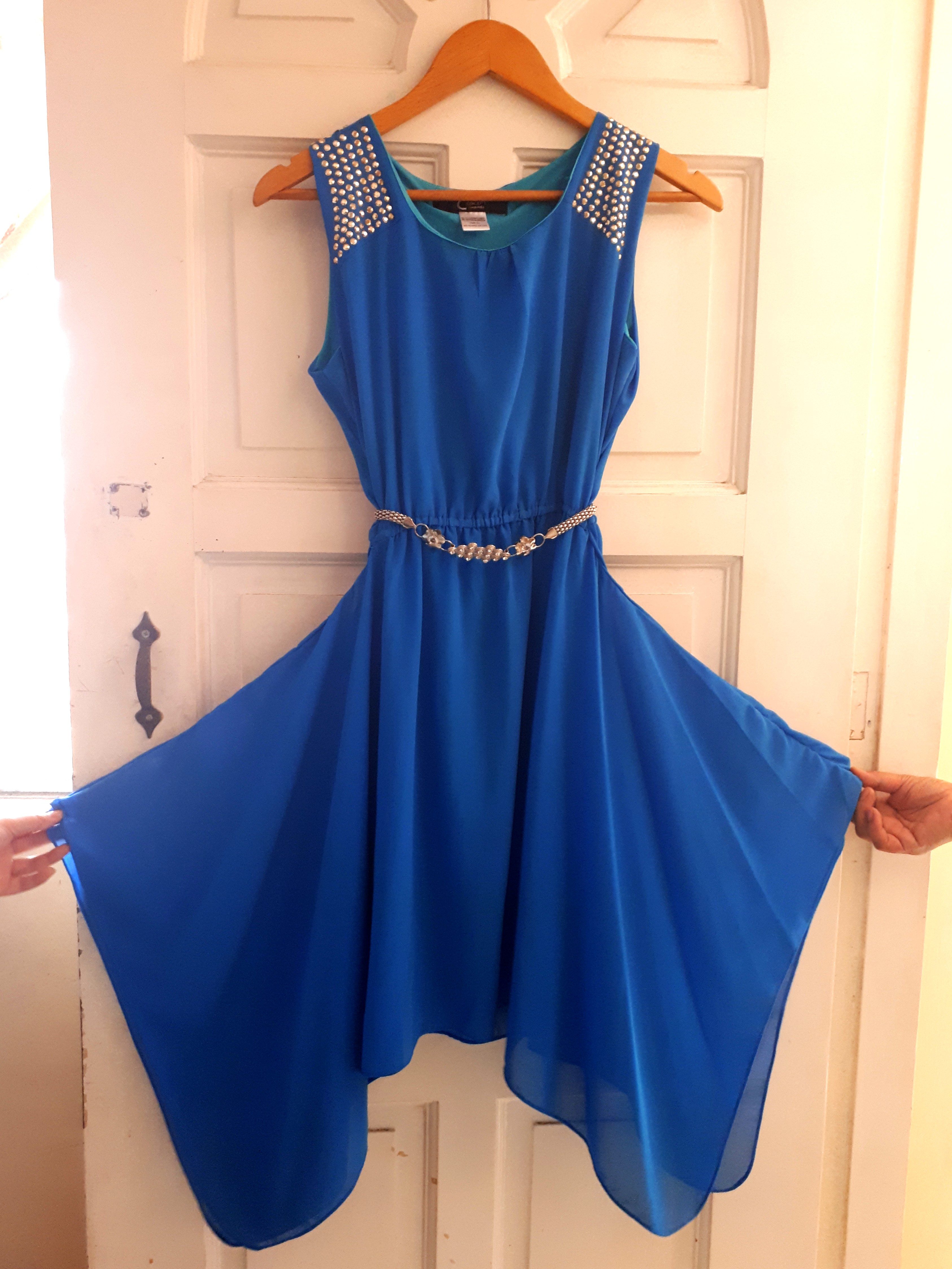 royal blue chiffon dress