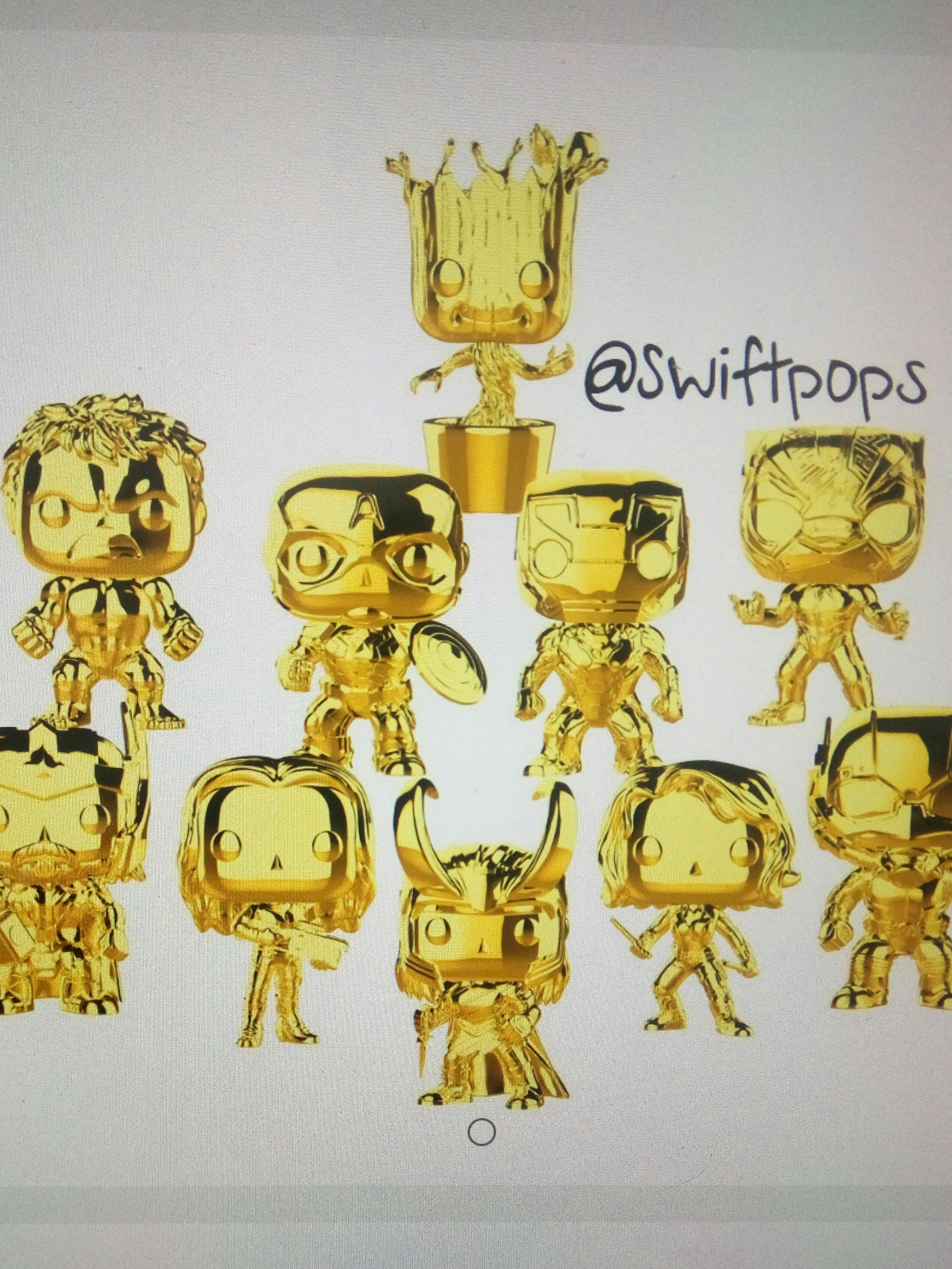 Funko pop Marvel Studios Gold Chrome, Hobbies Toys, Toys Games