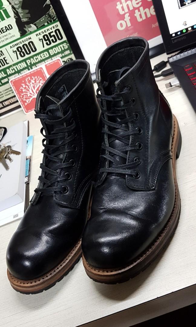 black combat boots mens fashion