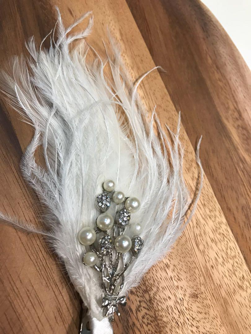 Lovisa Gastby White Feather Hair Clip Brides Accessories Women S