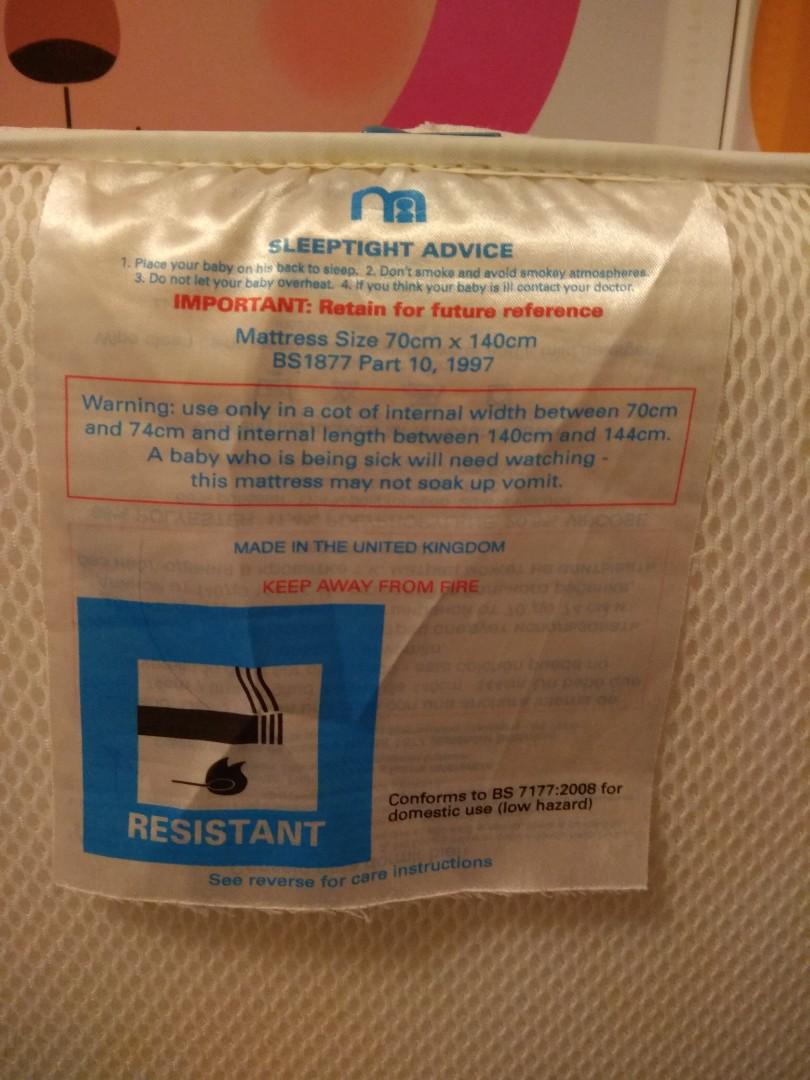 cot bed mattress sizes
