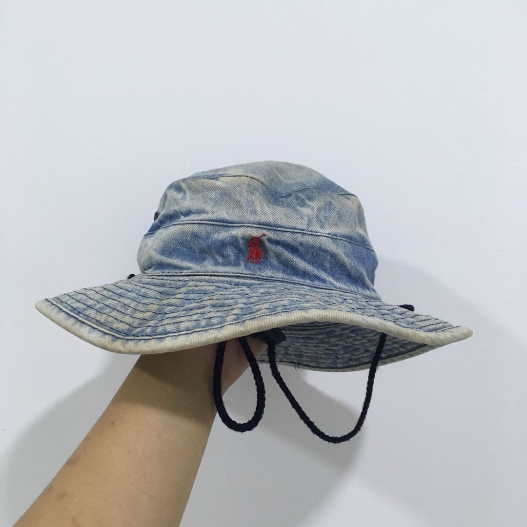 polo denim bucket hat
