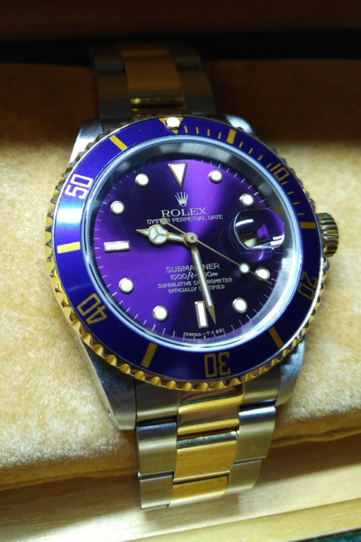 Rolex 16613 Blue Purple Dial Full Set Luxury Watches on Carousell
