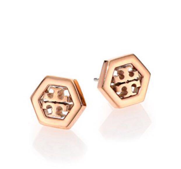 Tory burch rose clearance gold stud earrings