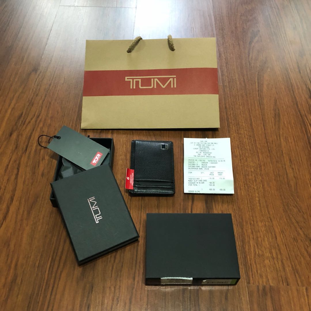 Tumi Money Clip Card Case Wallet receipt included. Monaco SLG