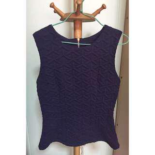 Quilted Bodycon Top Navy