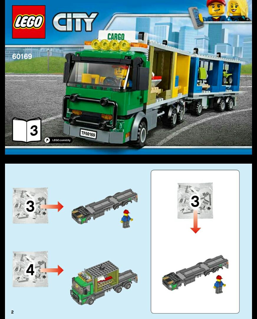 全新未開袋lego city 60169 - pack 3 + 4 貨櫃車+ 藍色貨櫃x 2 + 綠色 