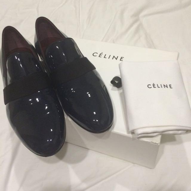 AUTH CELINE SHOES EU 39 Patent Leather Loafers Luxury Sneakers