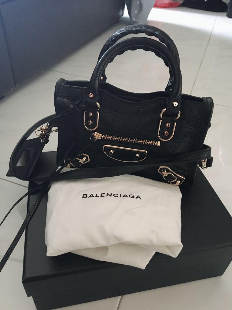 Balenciaga Classic City Top Handle Bag Nano Black in Lambskin with  Silvertone  US