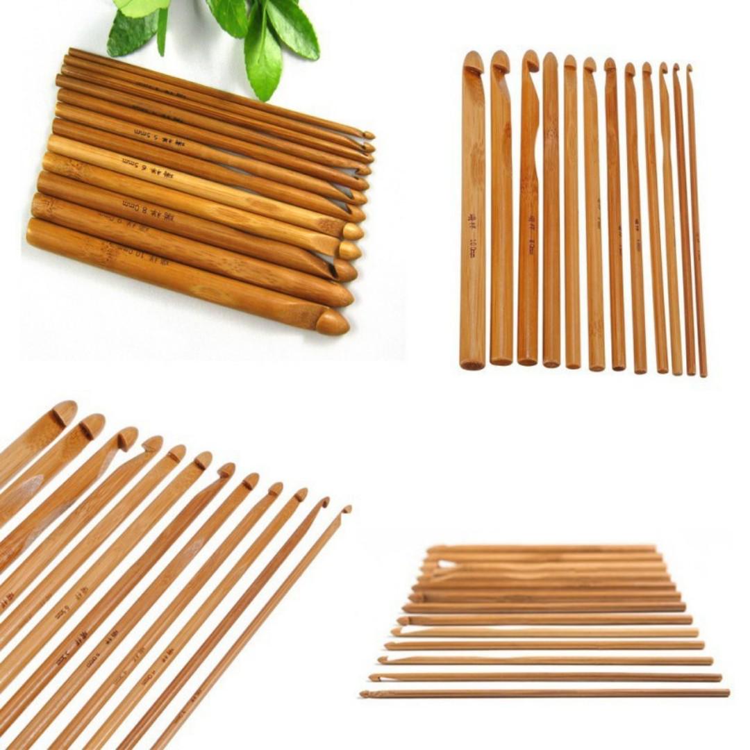 Bamboo Crochet Hooks Sweater Knitting Tools Diy Handmade
