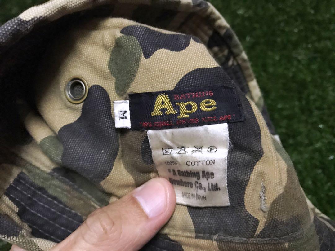 Bathing Ape Hat (Category: Cap & Hats) located in Sibu. Submitted by thrift_pop82 (Listing ID 181534939, Image 2). Description: Original Made in Japan Saiz M Ukur lilit dalam 52-53cm Kondisi 9/10 Harga sekali postage seluruh Malaysia.