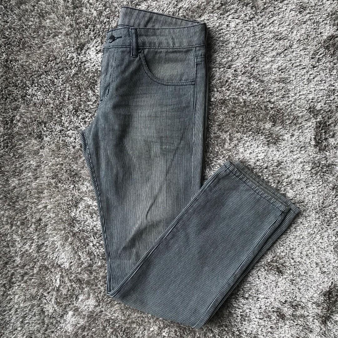 mens pinstripe denim jeans