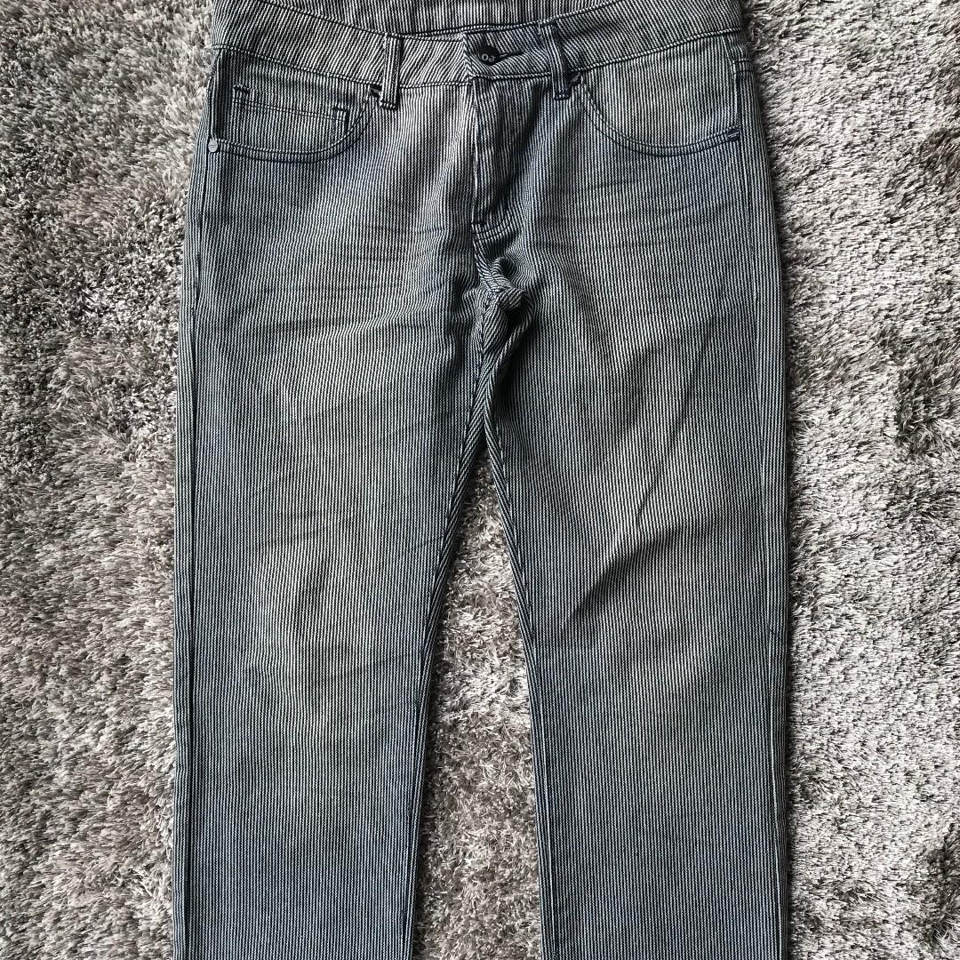 mens pinstripe denim jeans