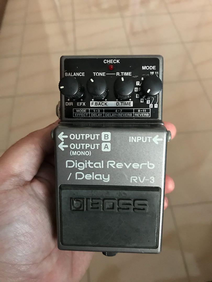 Boss Rv 3 Reverb And Delay Pedal Pink Reverb Pedal Music Media Music Accessories On Carousell