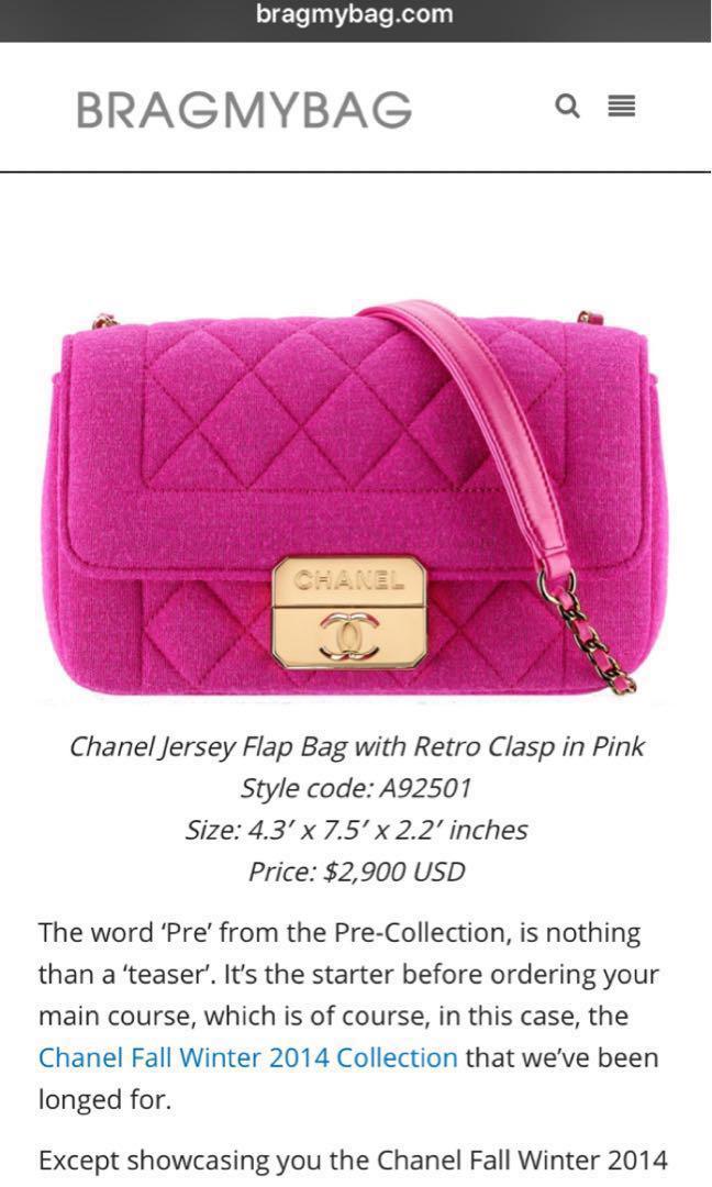 Brand new 2015 Chanel Jersey Flap with Retro Clasp, Luxury, Bags & Wallets  on Carousell