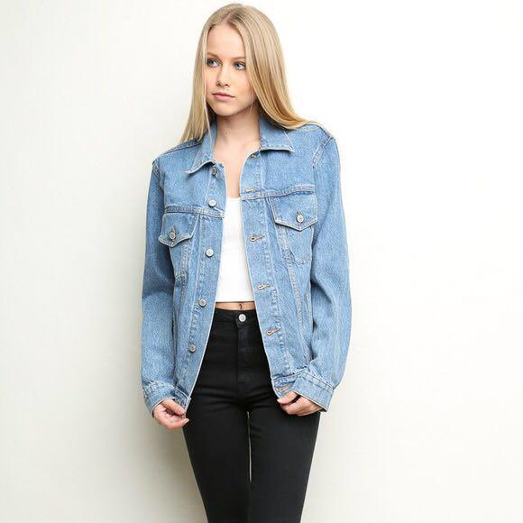 Brandy Melville Boyfriend Kelly Denim Jacket Women s Fashion Coats Jackets and Outerwear on Carousell