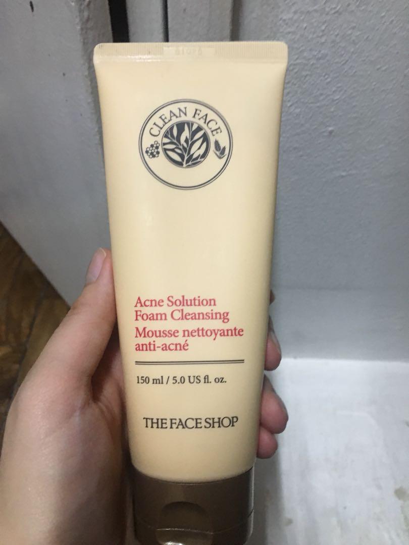clean face acne solution foam cleansing