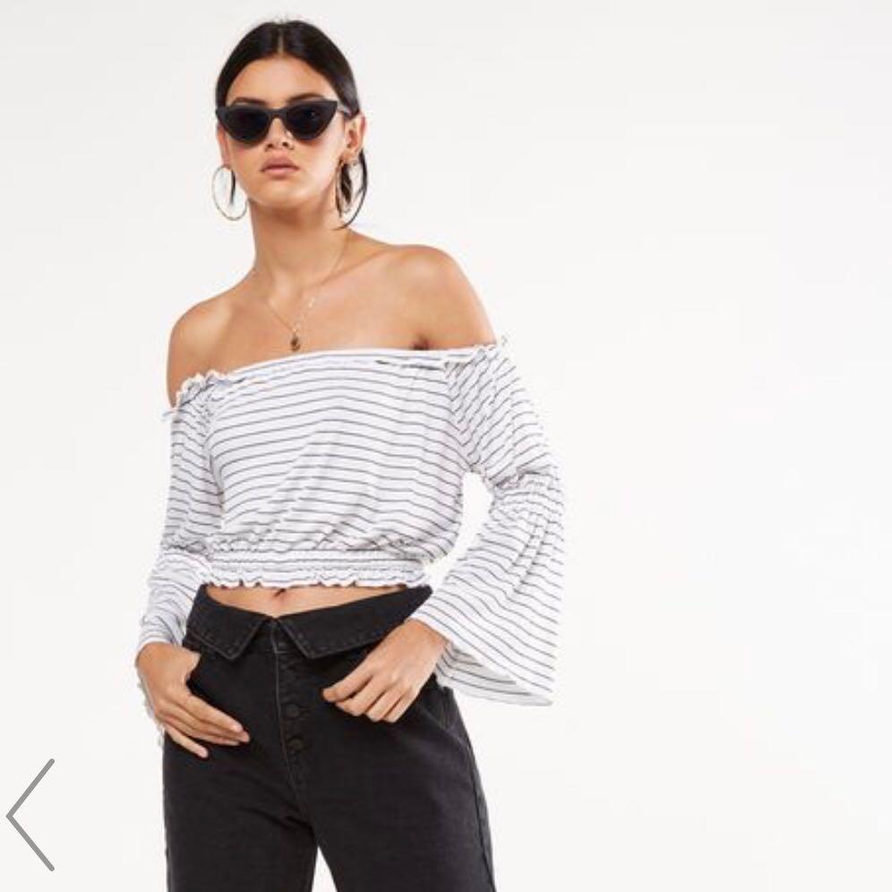 striped ruffle top