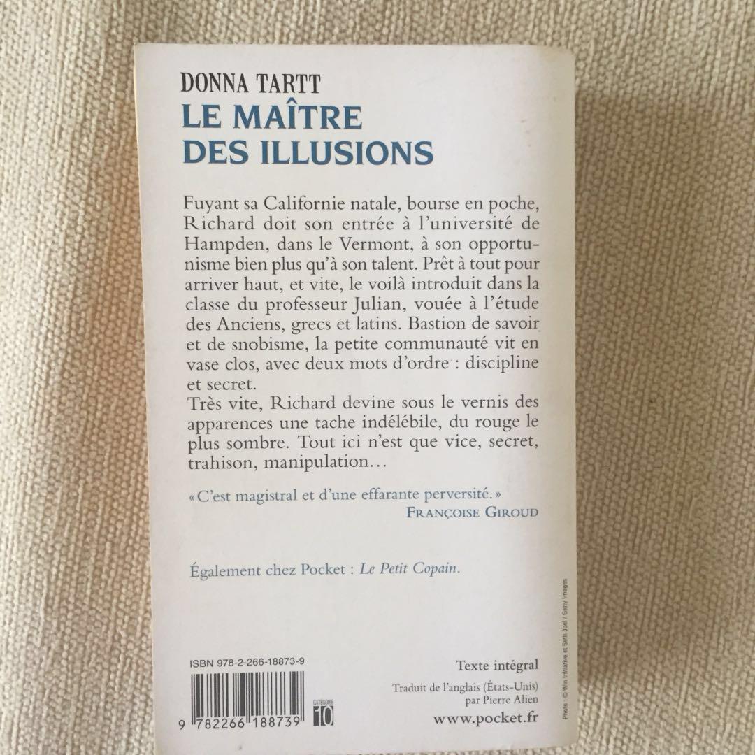 FRENCH BOOK - Le Maître des illusions, Donna Tartt, Hobbies & Toys